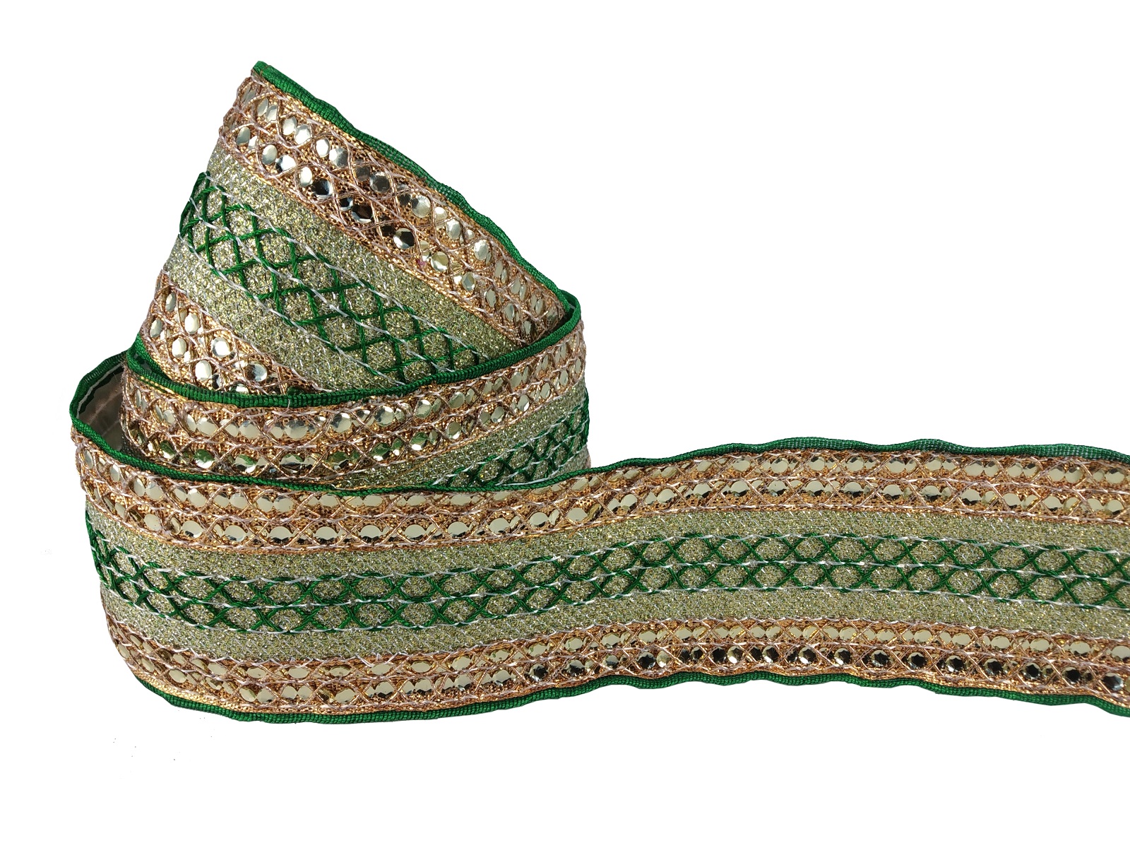 Green Gold Gota Trim Laces & Borders