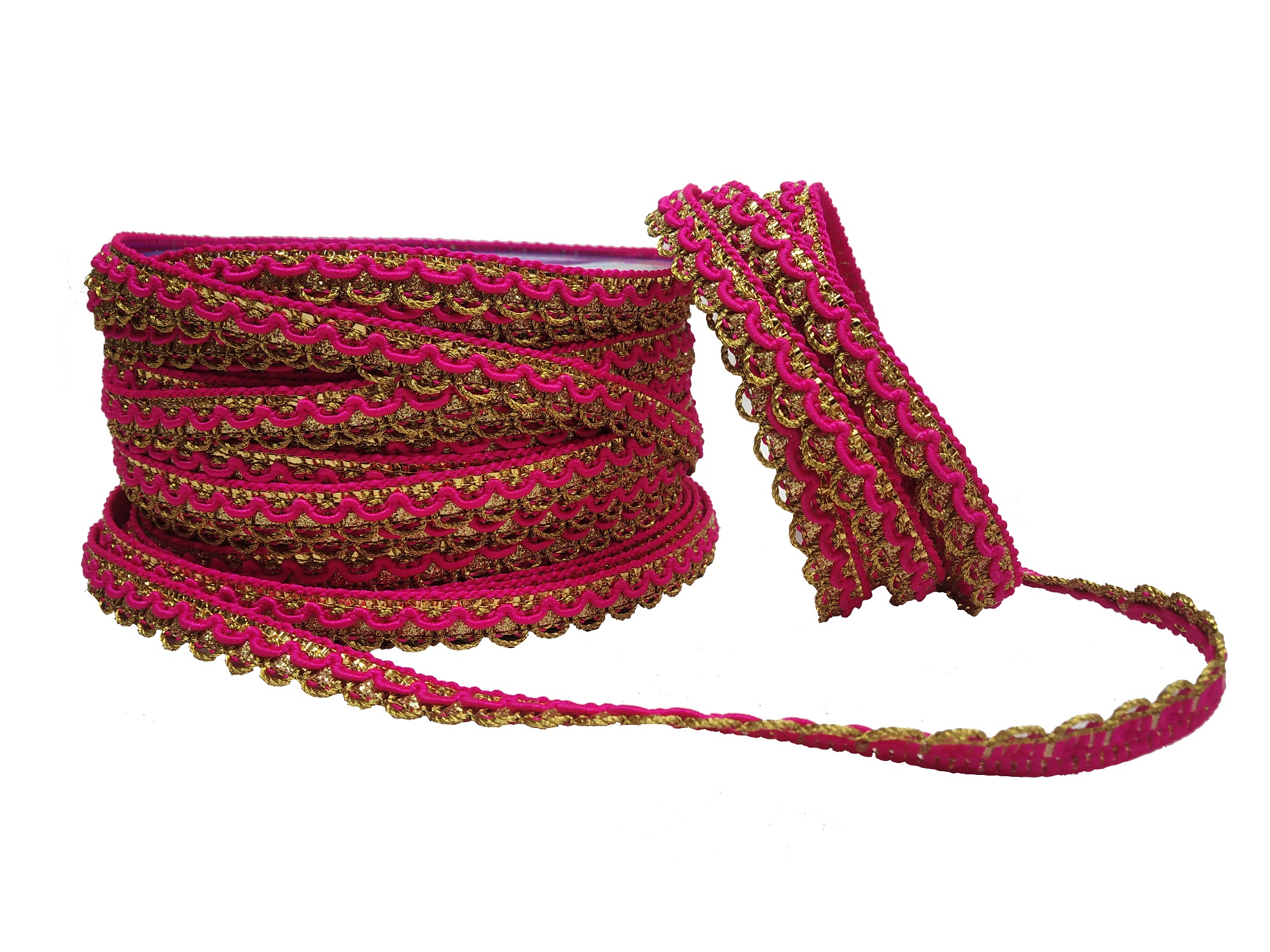 Pink Velvet Gota Trim Laces & Borders