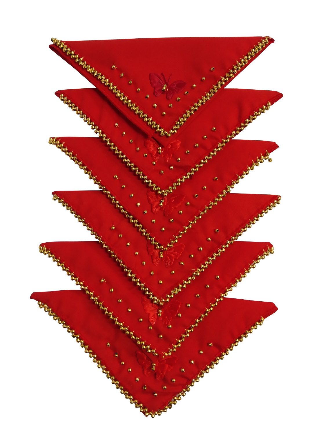 Cotton Moti Design Red Handkerchiefs